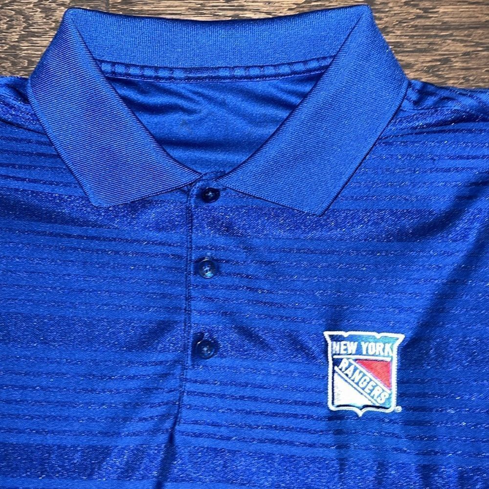Antigua New York Rangers NHL Hockey Sewn Crest NHL Playoffs Golf Polo Shirt L